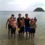With my cousins trying to catch whatever we could find with Daruanak Island as our background